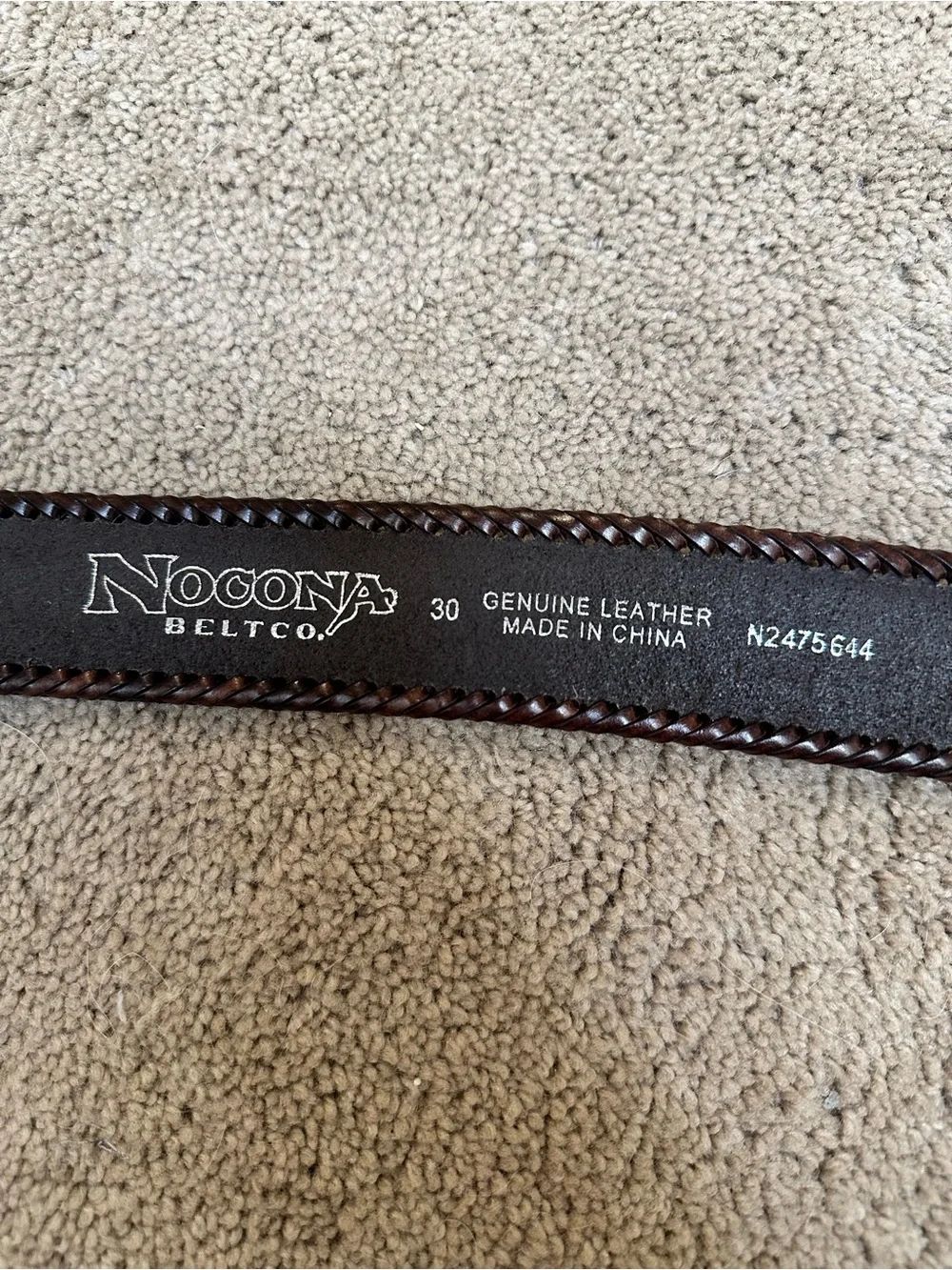 Nocona Genuine Leather Western Belt Silver Tone Brown Tan Size 30 Cowboy Rodeo